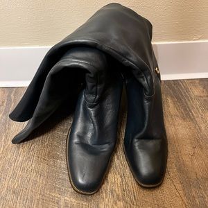 Vintage, Leather, Navy blue, Cobbie Boots Size 8 1/2